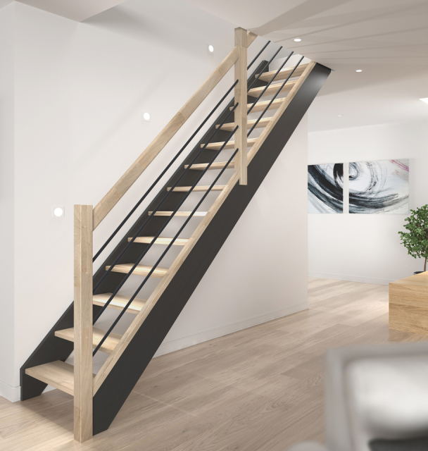 Staircase HELSINKI black Black, RAL 9005